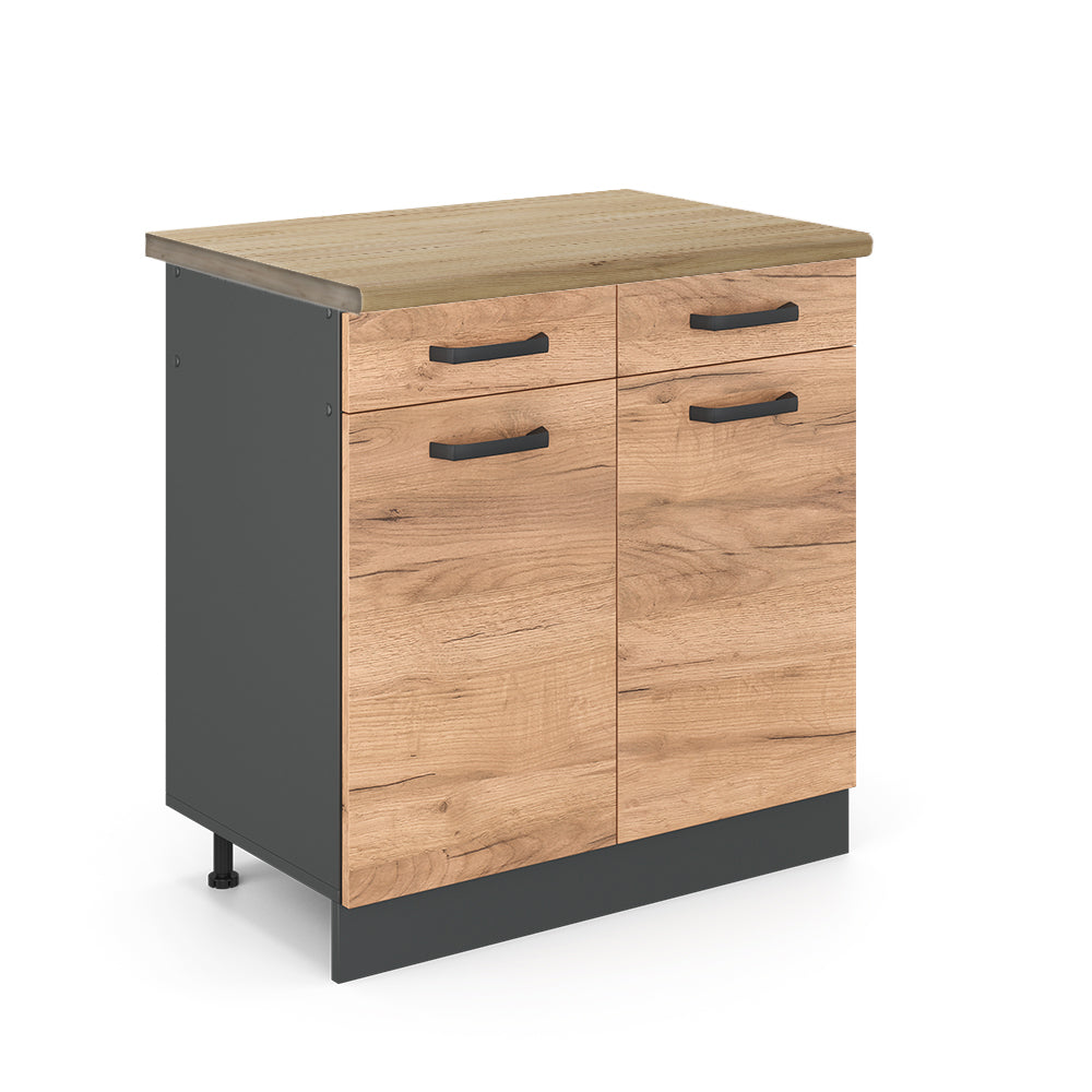 Vicco Mobiletto base per cucina Quercia dorata 80 cm , PL Rovere