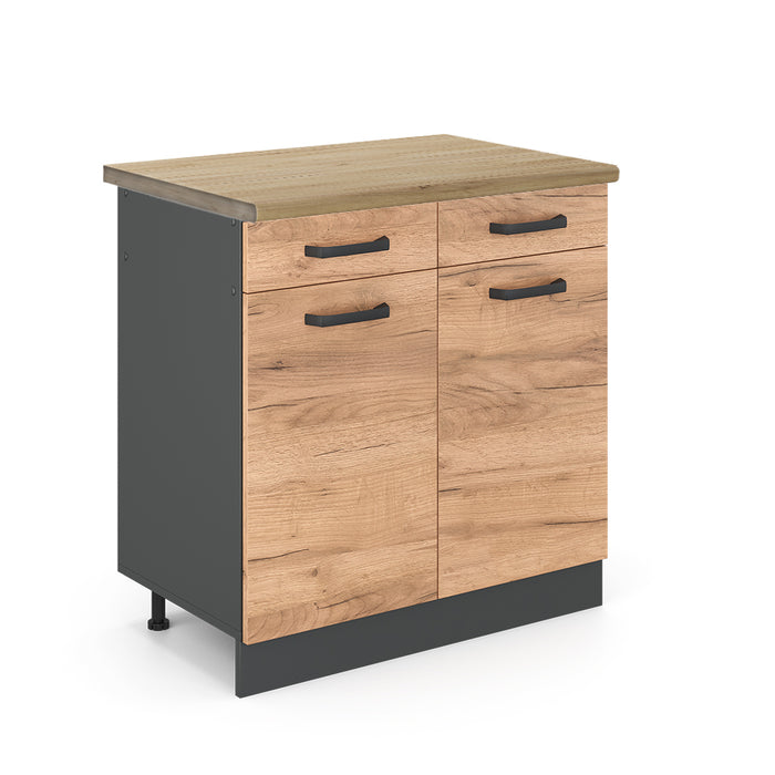 Vicco Mobiletto base per cucina Quercia dorata 80 cm , PL Rovere