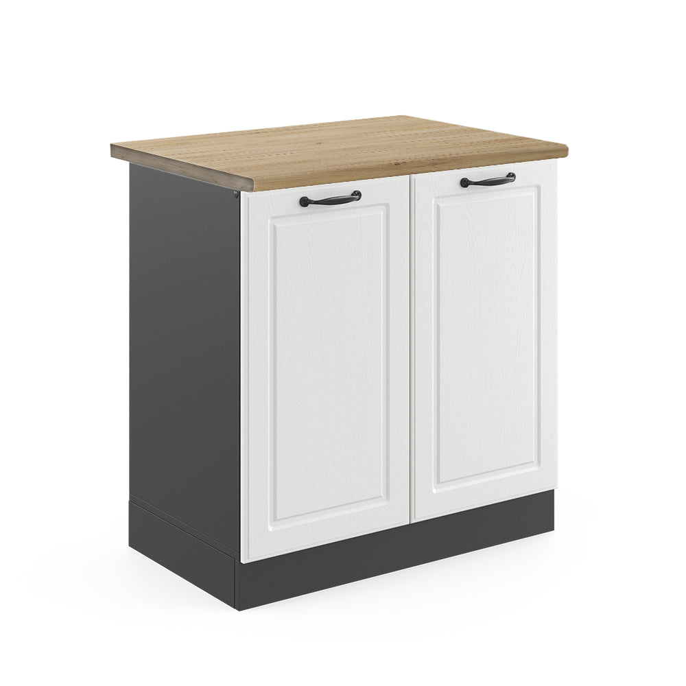 Vicco Mobile lavello cucina Bianco casa di campagna 80 cm , PL Rovere