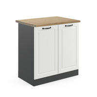 Vicco Mobile lavello cucina Bianco casa di campagna 80 cm , PL Rovere