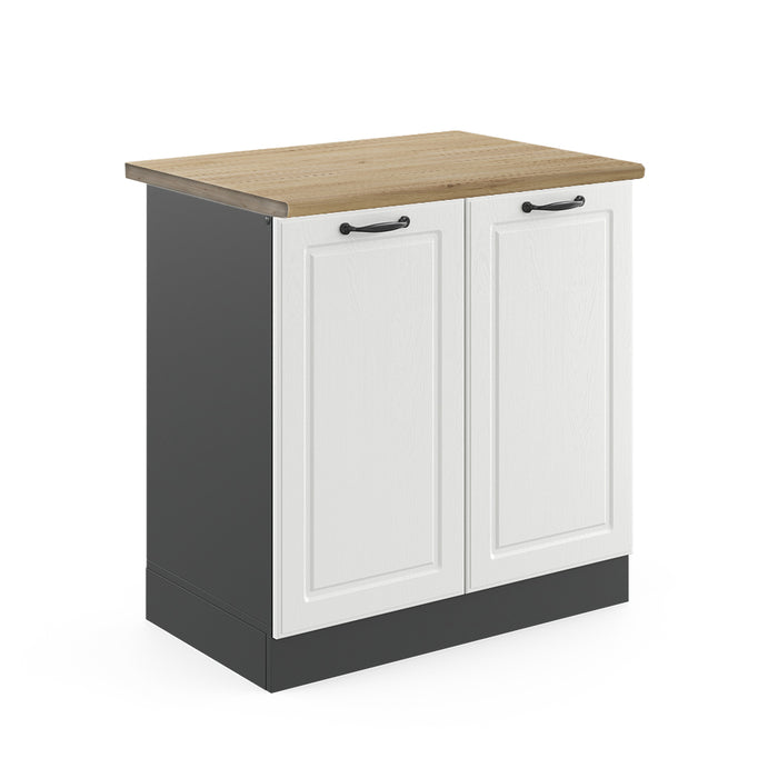 Vicco Mobile lavello cucina Bianco casa di campagna 80 cm , PL Rovere