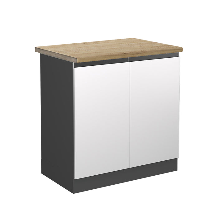 Vicco Mobile lavello cucina Bianco 80 cm , PL Rovere