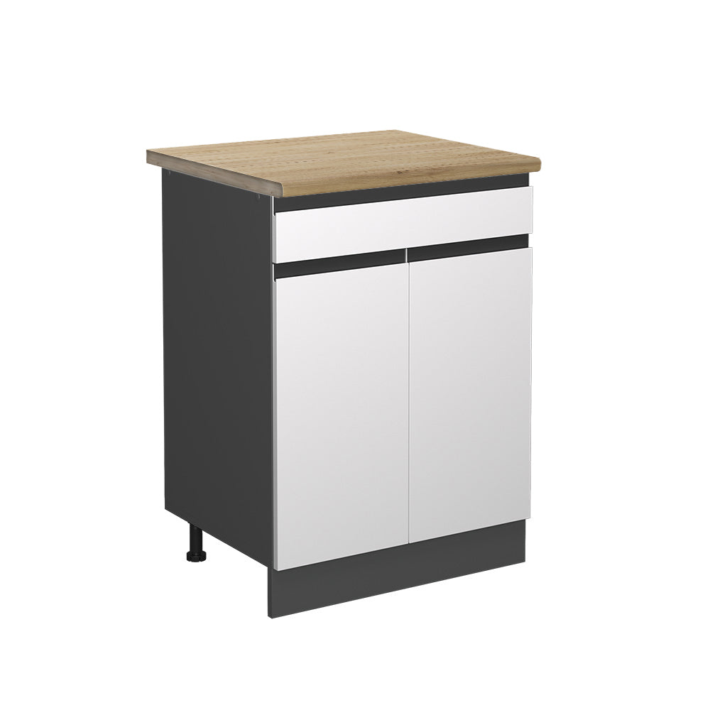 Vicco Mobiletto base per cucina Bianco 60 cm , PL Rovere