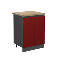 Vicco Mobiletto base cucina Rosso 60 cm , PL Rovere