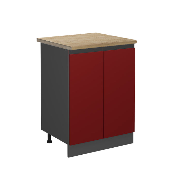 Vicco Mobiletto base cucina Rosso 60 cm , PL Rovere