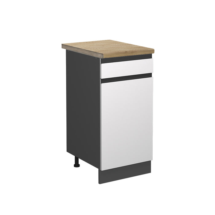 Vicco Mobiletto base per cucina Bianco 40 cm , PL Rovere