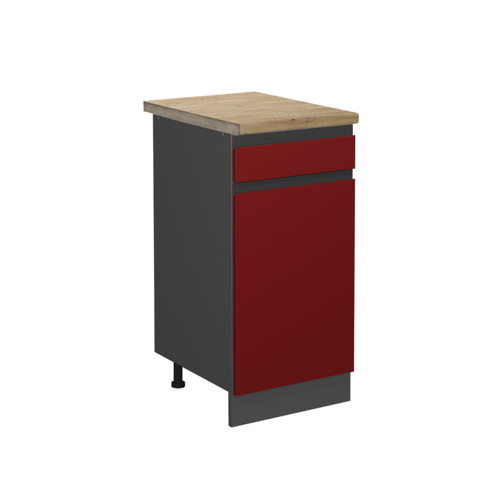 Vicco Mobiletto base per cucina Rosso 40 cm , PL Rovere