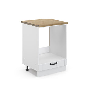 Vicco Mobile per forno da incasso Bianco casa di campagna 60 cm , PL Rovere