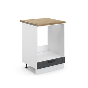 Vicco Mobile per forno da incasso Antracite casa di campagna 60 cm , PL Rovere