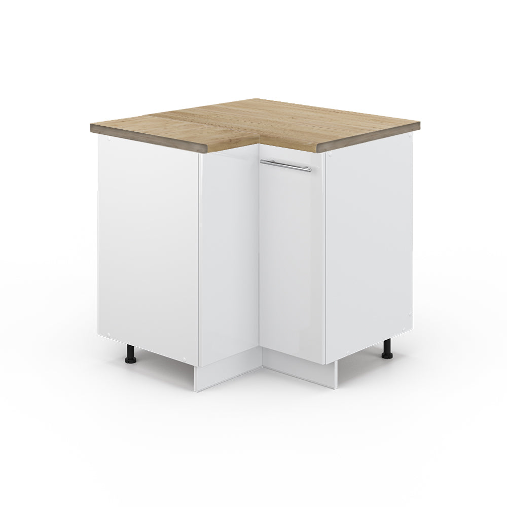 Vicco Mobile ad angolo cucina Bianco lucido 80.5 cm , PL Rovere