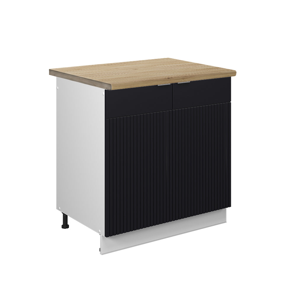 Vicco Mobile lavello cucina Nero a righe 80 cm , PL Rovere