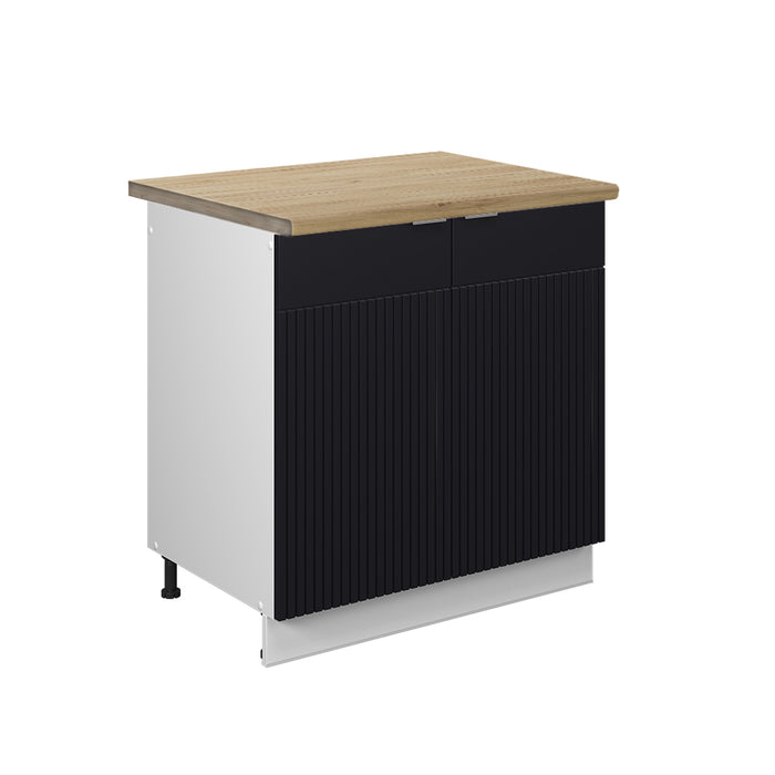 Vicco Mobile lavello cucina Nero a righe 80 cm , PL Rovere