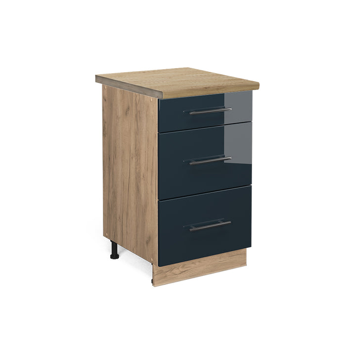 Vicco Armadi da cucina  Blu scuro lucido 50 cm , PL Rovere