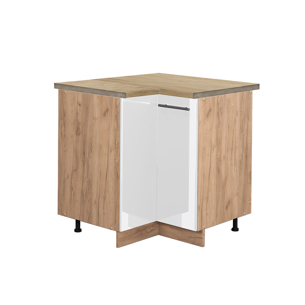 Vicco Mobile ad angolo cucina Bianco lucido 80.5 cm , PL Rovere