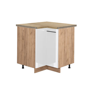 Vicco Mobile ad angolo cucina Bianco lucido 80.5 cm , PL Rovere