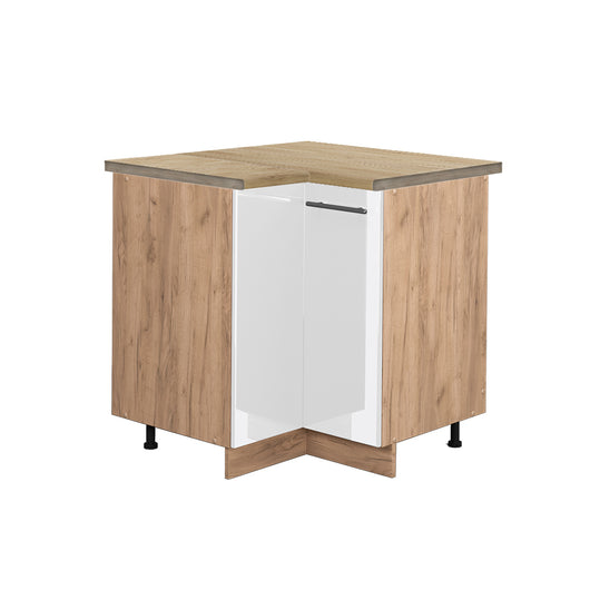 Vicco Mobile ad angolo cucina Bianco lucido 80.5 cm , PL Rovere