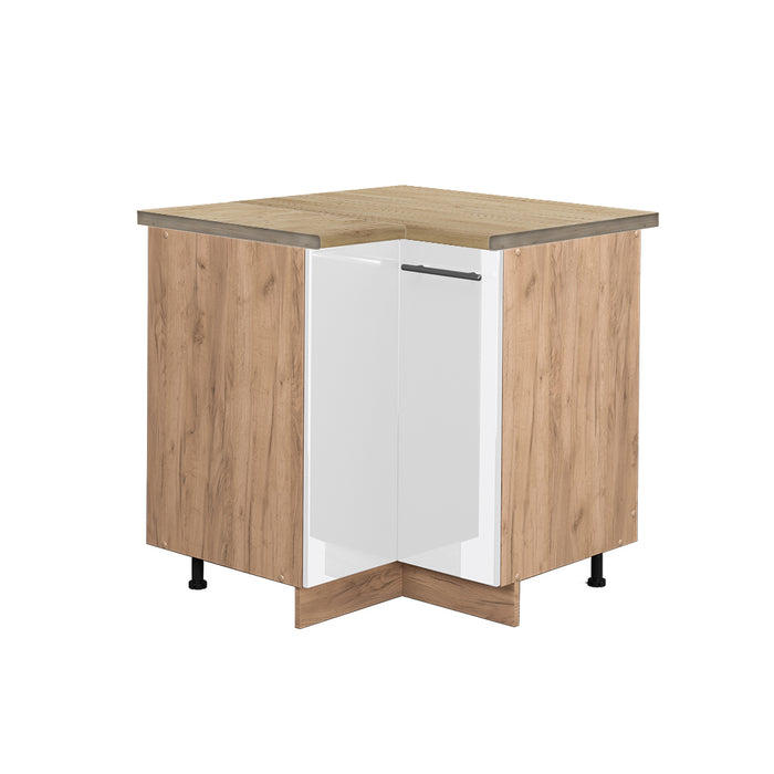 Vicco Mobile ad angolo cucina Bianco lucido 80.5 cm , PL Rovere