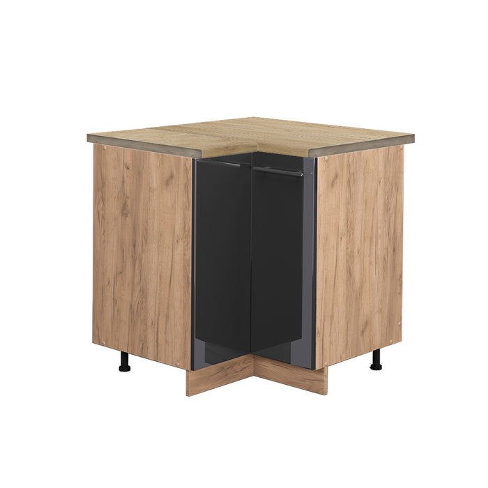 Vicco Mobile ad angolo cucina Antracite lucido 80.5 cm , PL Rovere