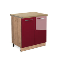 Vicco Mobile lavello cucina Rosso bordeaux lucido 80 cm , PL Rovere