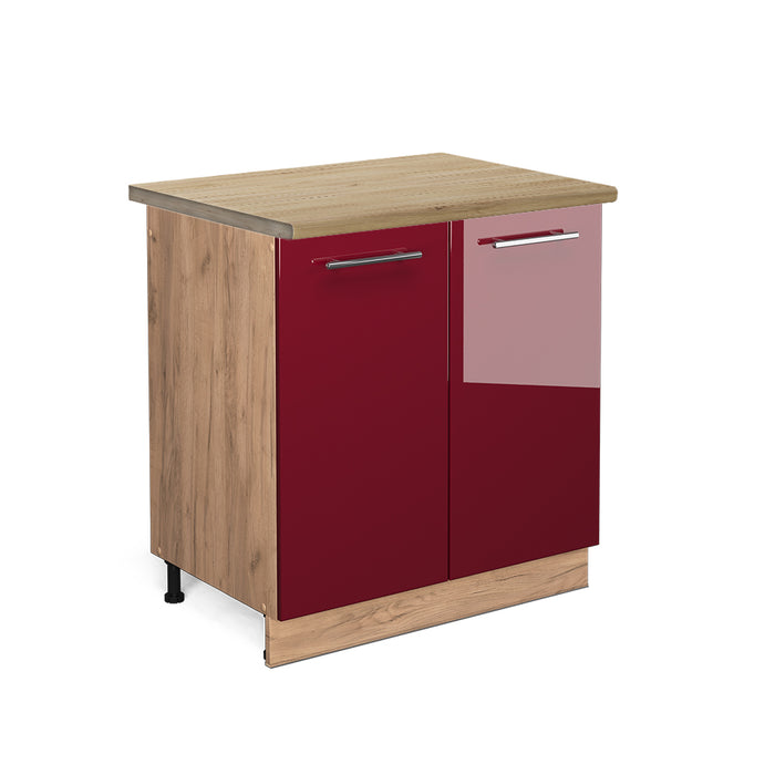 Vicco Mobile lavello cucina Rosso bordeaux lucido 80 cm , PL Rovere