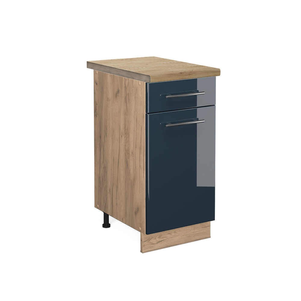 Vicco Mobili da cucina Blu scuro lucido 40 cm , PL Rovere