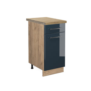 Vicco Mobili da cucina Blu scuro lucido 40 cm , PL Rovere