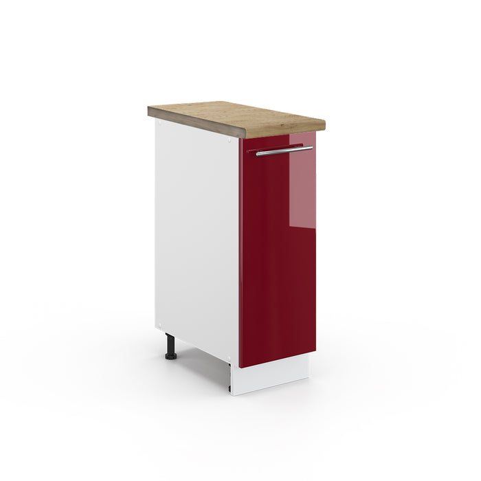 Vicco Armadio cucina dispensa alto Rosso bordeaux lucido 30 cm , PL Rovere