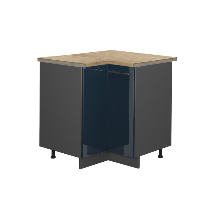 Vicco Base ad angolo Blu scuro lucido 80.5 cm , PL Rovere