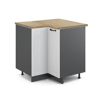 Vicco Mobile ad angolo cucina Bianco casa di campagna 80.5 cm , PL Rovere