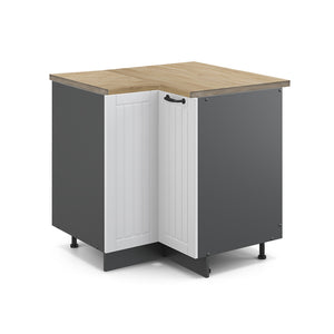 Vicco Mobile ad angolo cucina Bianco casa di campagna 80.5 cm , PL Rovere