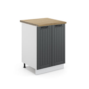 Vicco Mobiletto base cucina Antracite casa di campagna 60 cm , PL Rovere