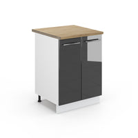 Vicco Mobiletto base cucina Antracite lucido 60 cm , PL Rovere