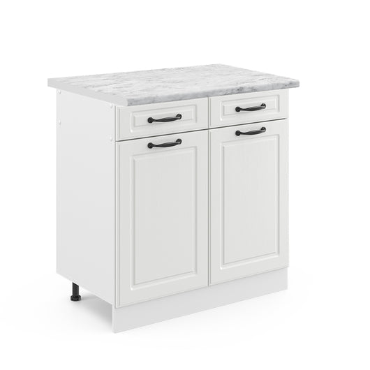Vicco Mobiletto base per cucina Bianco casa di campagna 80 cm , PL Marmo