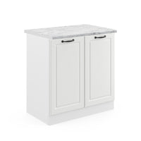 Vicco Mobile lavello cucina Bianco casa di campagna 80 cm , PL Marmo