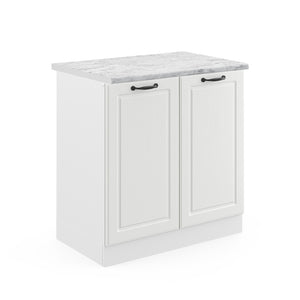 Vicco Mobile lavello cucina Bianco casa di campagna 80 cm , PL Marmo