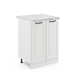Vicco Mobiletto base cucina Bianco casa di campagna 60 cm , PL Marmo