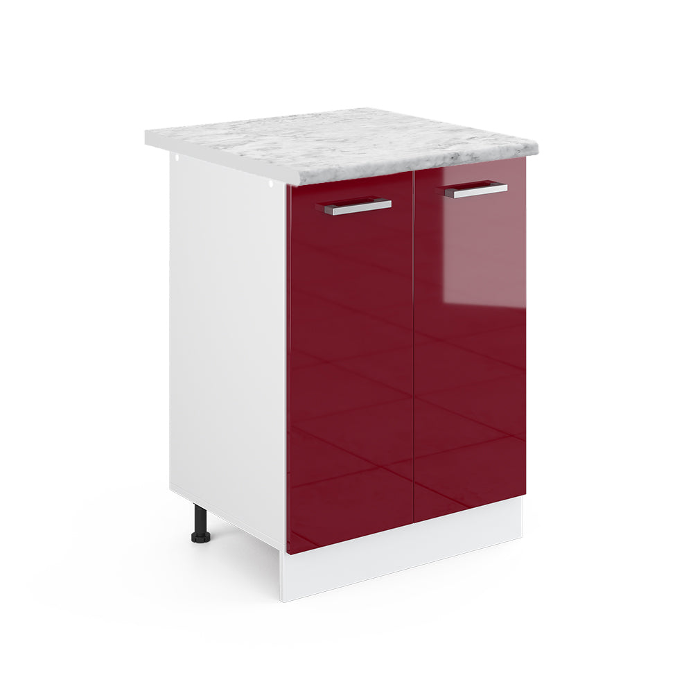 Vicco Mobiletto base cucina Rosso lucido 60 cm , PL Marmo
