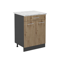 Vicco Mobiletto base per cucina Rovere artigianale 60 cm , PL Marmo