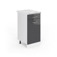 Vicco Mobiletto base per cucina Antracite lucido 40 cm , PL Marmo