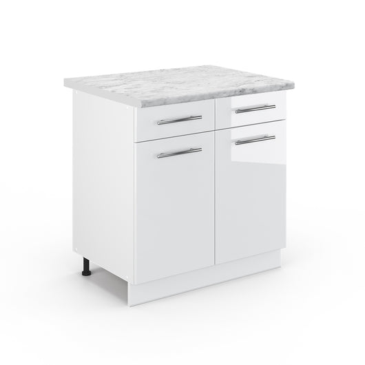 Vicco Mobiletto base per cucina Bianco lucido 80 cm , PL Marmo
