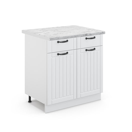 Vicco Mobiletto base per cucina Bianco casa di campagna 80 cm , PL Marmo