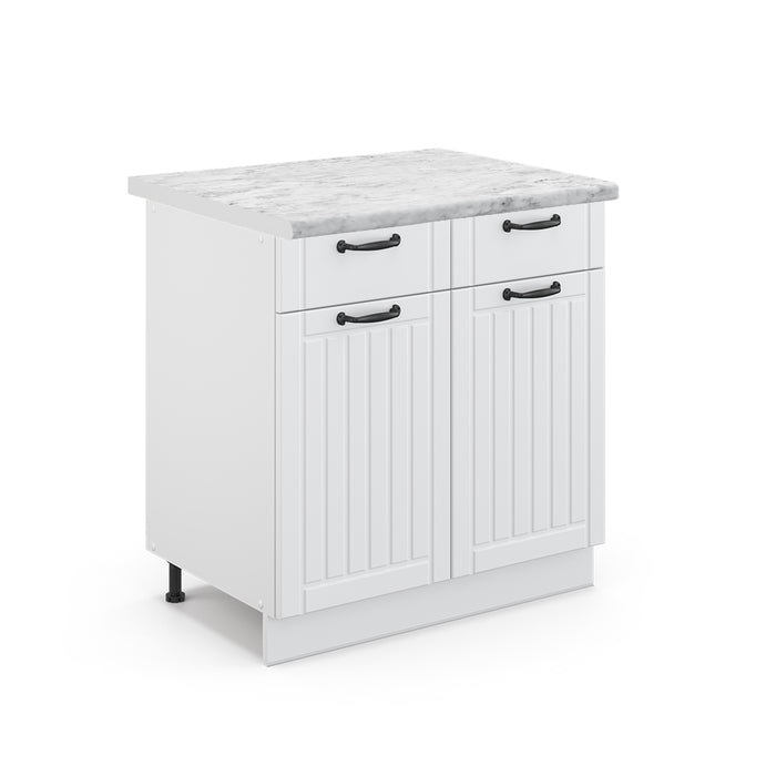 Vicco Mobiletto base per cucina Bianco casa di campagna 80 cm , PL Marmo