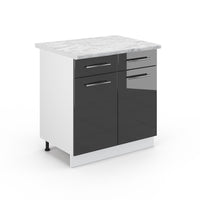 Vicco Mobiletto base per cucina Antracite lucido 80 cm , PL Marmo