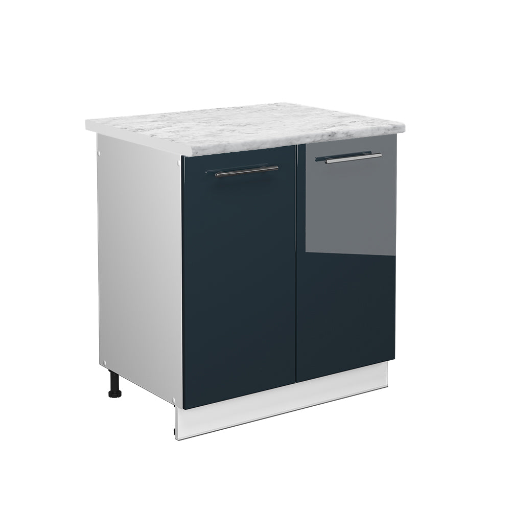 Vicco Mobili da cucina  Blu scuro lucido 80 cm , PL Marmo
