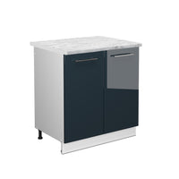 Vicco Mobili da cucina  Blu scuro lucido 80 cm , PL Marmo