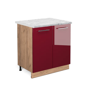 Vicco Mobile lavello cucina Rosso bordeaux lucido 80 cm , PL Marmo