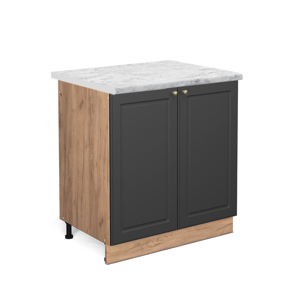 Vicco Mobile lavello cucina Antracite-oro 80 cm , PL Marmo