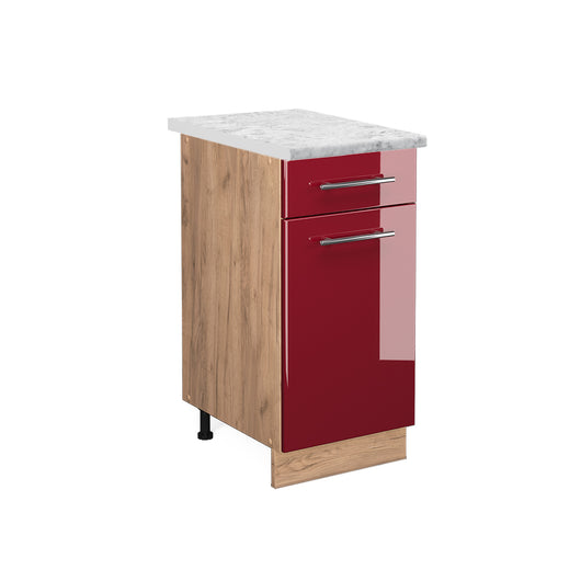 Vicco Mobiletto base per cucina Rosso bordeaux lucido 40 cm , PL Marmo