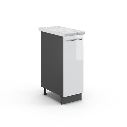 Vicco Armadio cucina dispensa alto Bianco lucido 30 cm , PL Marmo