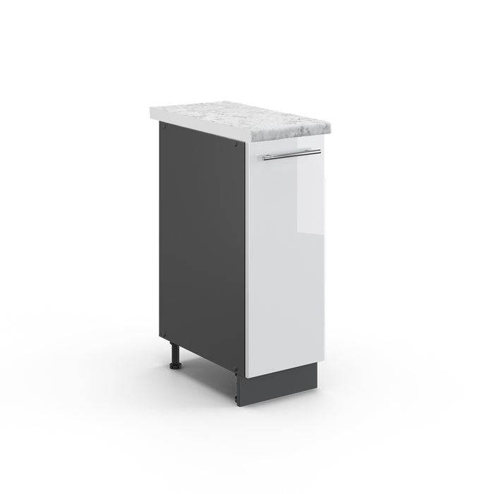Vicco Armadio cucina dispensa alto Bianco lucido 30 cm , PL Marmo